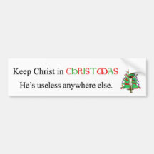 Keep Christ in Christmas (Tree) Bumper Sticker