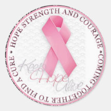 keep hope alive pink ribbon breast cancer sticker