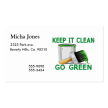 Keep It Clean Go Green Business Card Template