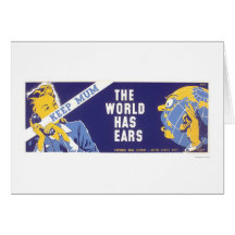 Keep Mum - The World Has Ears WPA Greeting Cards