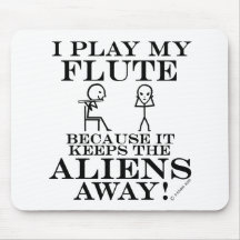 Keeps Aliens Away Flute Mouse Mat