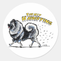 Keeshond Totally Hairifying Stickers