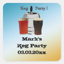 Keg Party Invitation Favour stickers