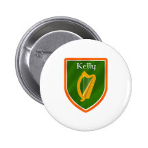 Kelly family crest kelly family name pinback buttons