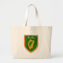 Kelly family crest kelly family name tote bags
