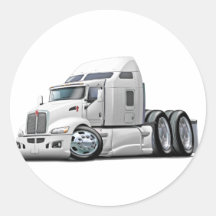 Kenworth 660 White Truck Round Stickers