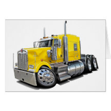 Kenworth w900 Yellow Truck Greeting Cards