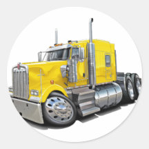 Kenworth w900 Yellow Truck Stickers