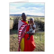 KENYAN MOTHER AND BABY IN KENYA CARDS