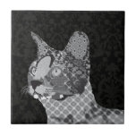 Keto Savannah Cat Black & White Tile