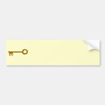 Key. Brown Key on Cream. Bumper Stickers