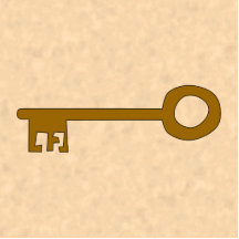 Key. Brown Key on Parchment Effect. Photo Sculpture