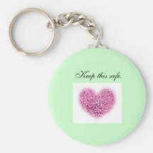 Key Fob - keep this safe - floral heart design Keychains
