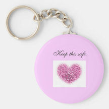 Key Fob - keep this safe - floral heart design Keychains