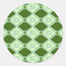 Key Lime Diamonds Round Stickers