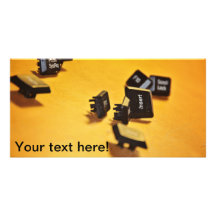 Keyboard keys custom photo card