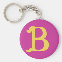 Keychain Monogrammed with the Letter B