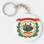 Keychain with Flag of West Virginia State