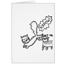 Kick in the teeth kitty cat birthday card
