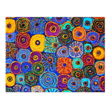 KICK IT UP! Colourful Impressionist Flowers Card Post Card