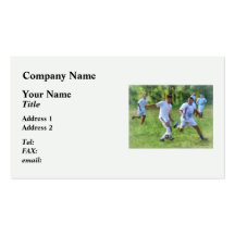Kicking Soccer Ball Business Card Template