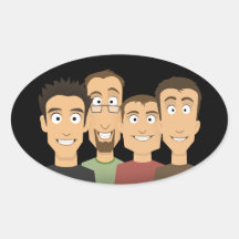 Kid History Oval Stickers