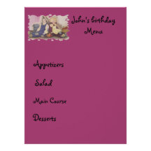 kid menu personalised announcements