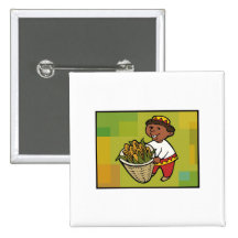 Kid with Corn for Kwanzaa Pinback Button