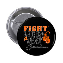 Kidney Cancer Awareness 2 Fight Like a Girl Pinback Buttons