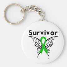 Kidney Cancer Survivor Tribal Butterfly Keychains