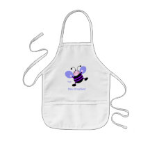 Kids Art Smock with Cute Purple Bee Aprons