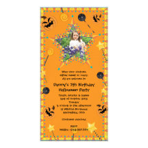 Kid's Birthday Hallowen Costume Party Invitation Photo Card