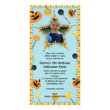Kid's Birthday Hallowen Costume Party Invitation Personalized Photo Card