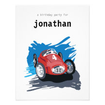 Kids Birthday Invitation - Race Car