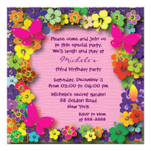Kids birthday party: My Secret Garden Personalized Invitation