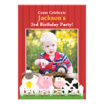Kids Birthday Photo Farm Flat Invitation