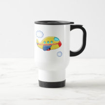 Kid's Colorful Airplane Coffee Mugs