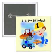 Kids Construction 1st Birthday T-shirts and Gifts Pins