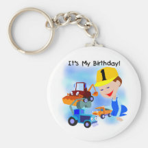 Kids Construction 1st Birthday T-shirts and Gifts Keychain