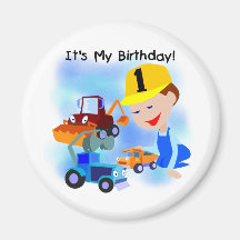 Kids Construction 1st Birthday T-shirts and Gifts Magnet