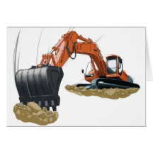 kids construction birthday card or invite