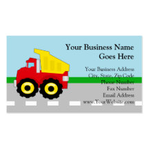 Kids Construction Dumptruck Business Cards