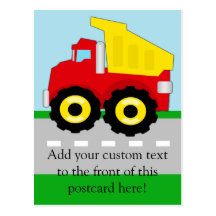 Kids Construction Dumptruck Postcard