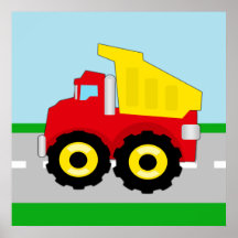 Kids Construction Dumptruck Print