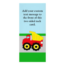 Kids Construction Dumptruck Rack Cards