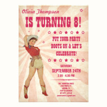 Kid's Cowgirl Birthday Invitations invitations