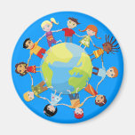 Kids for world peace refrigerator magnet
