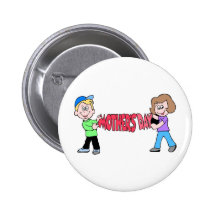 Kids holding Mothers Day Banner Pins
