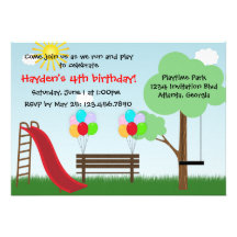 Kids Park Birthday Party Invitation