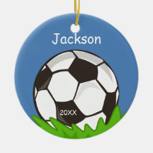 Kids Personalised Soccer Ball Keepsake Christmas Ornament
